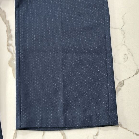 Elle | Navy Blue Women’s Silver Dot Pattern Dress Pants - Picture 8 of 17